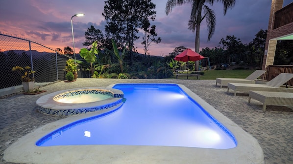 Outdoor pool, a heated pool