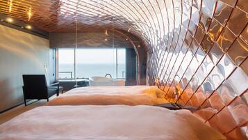 Design Twin Room, 2 Bedrooms, Non Smoking, Sea View | Beach/ocean view