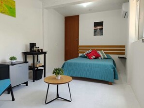 Studio Basic, asrama campuran, kamar mandi pribadi, pemandangan kota | Wi-Fi gratis dan seprai linen