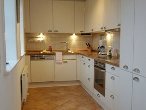 Fridge, oven, stovetop, dishwasher