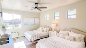 4 habitaciones, tabla de planchar con plancha, wifi y ropa de cama
