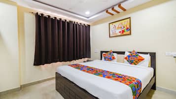 Premium kamer | Lakens van Egyptisch katoen, luxe beddengoed, een kluis op de kamer