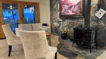 Smart TV, fireplace, video games, foosball