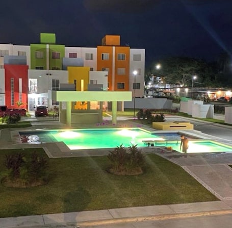 Basic Apartment, Patio, Pool View | Terrace/patio