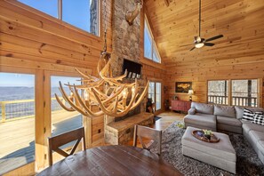 Interior - Crossbow Cabin | Rustic Log Cabin | Hot Tub | Sleeps 10 (rising fawn)