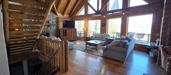 Cooper's Run | Spacious 5BR Log Home w/ Hot Tub, Fireplace & Pool Table