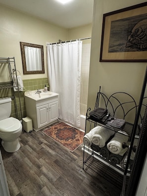Secadora de cabello, bidet, toallas, jabón