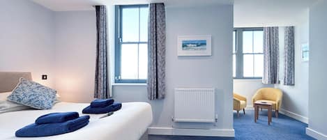 ห้องดีลักซ์ดับเบิล, วิวทะเล | Wi-Fi ฟรี, ผ้าปูที่นอน