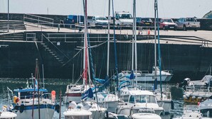 Un port de plaisance où sont amarrés de nombreux bateaux.
