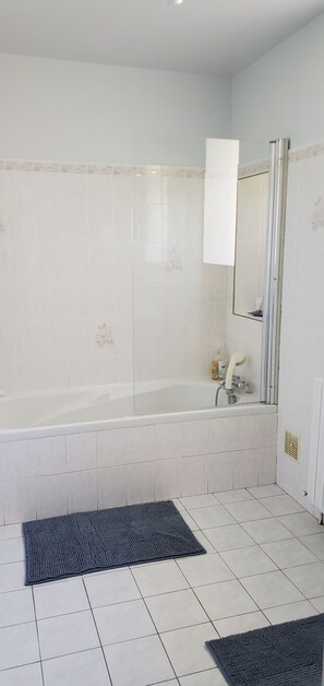 Hårtork, handdukar, tvål och toalettpapper