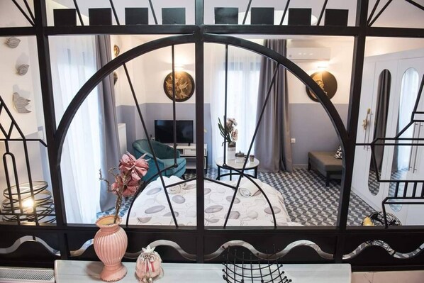 Apartment, 1 Schlafzimmer, Balkon, Stadtblick | Wohnzimmer