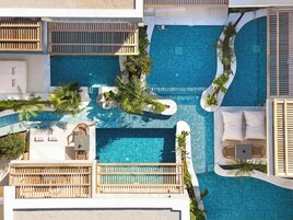 Luxury Suite with Heated Swim Up Pool | Minibar, in-room safe, desk, laptop workspace