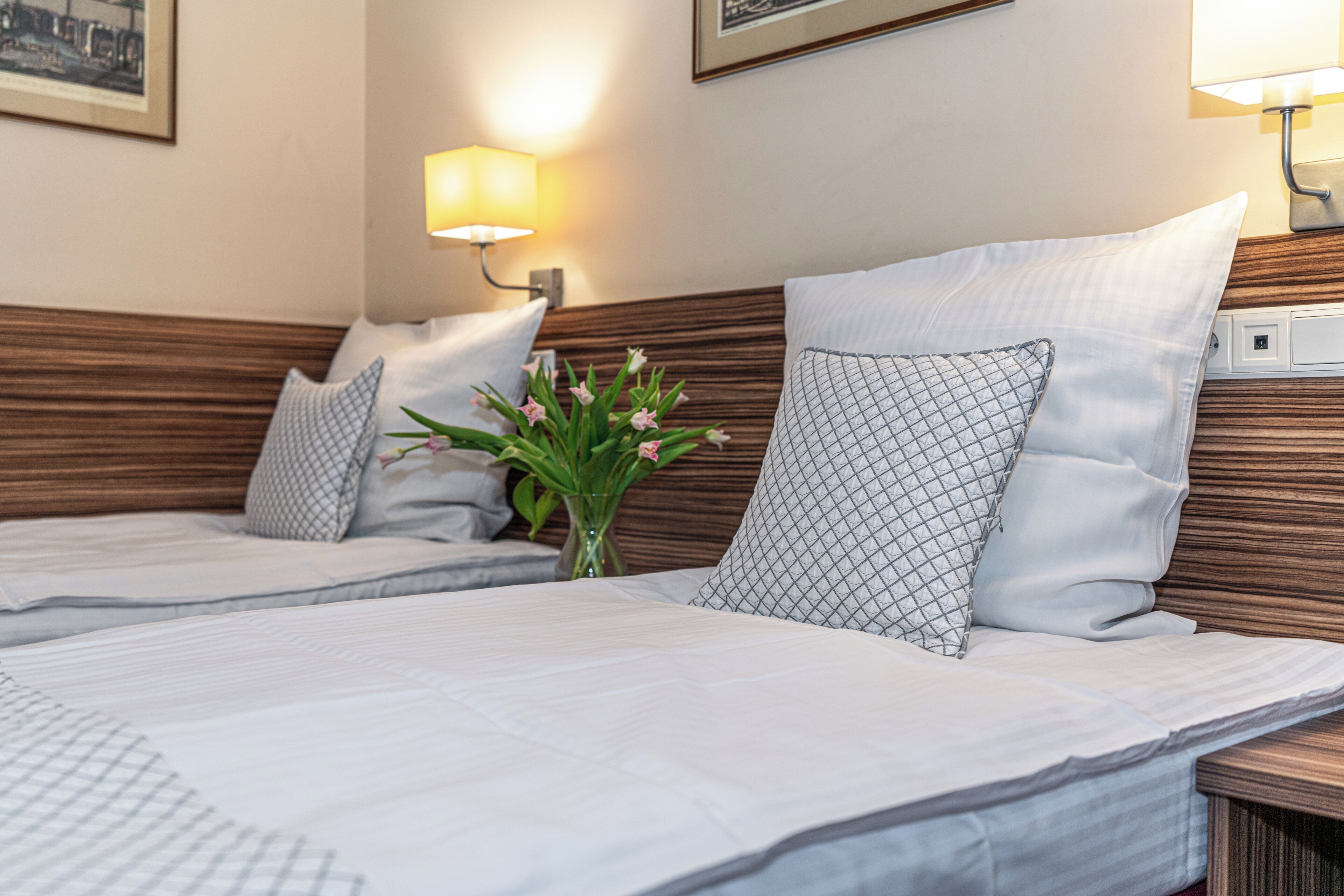 Hypo-allergenic bedding, in-room safe, desk, laptop workspace