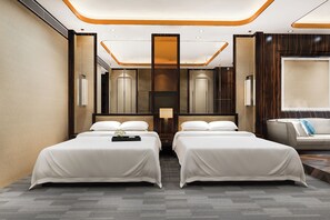 Egyptian cotton sheets, premium bedding, memory foam beds, minibar - Hotel The white Sand suites (New Delhi)