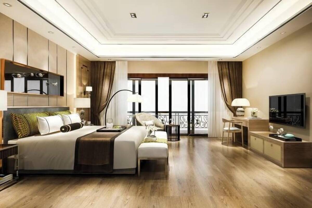 Egyptian cotton sheets, premium bedding, memory foam beds, minibar