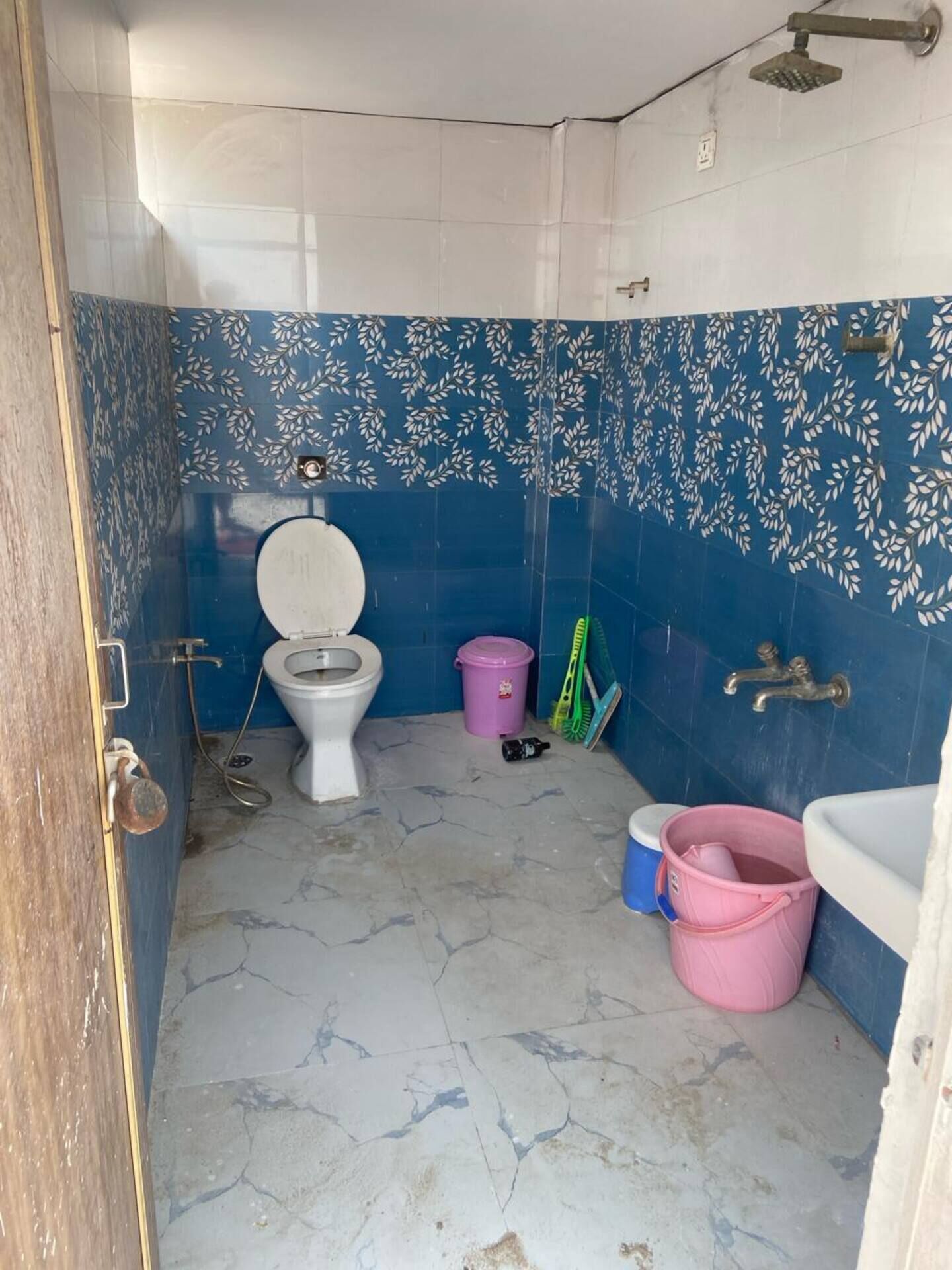 Shower, towels, soap, shampoo