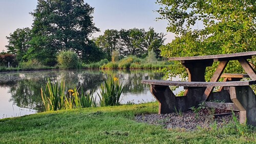 Rural 2 bedroom fully equiped Chalet, 2 of 2, by lake near Chaillac sleeps max 6