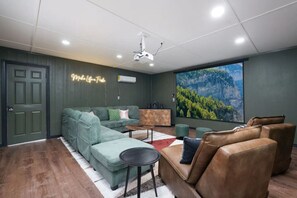 TV, fireplace, video games