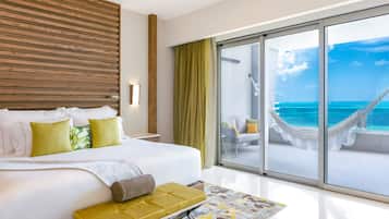 Junior Studio, Balcony, Sea View | Free minibar, in-room safe, desk, laptop workspace