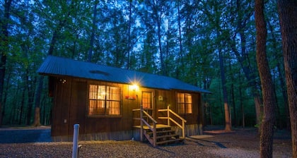 Julia Cabin features 2 Bdrms, 2 QUEENS. Outdoor HOT TUB, Playground area