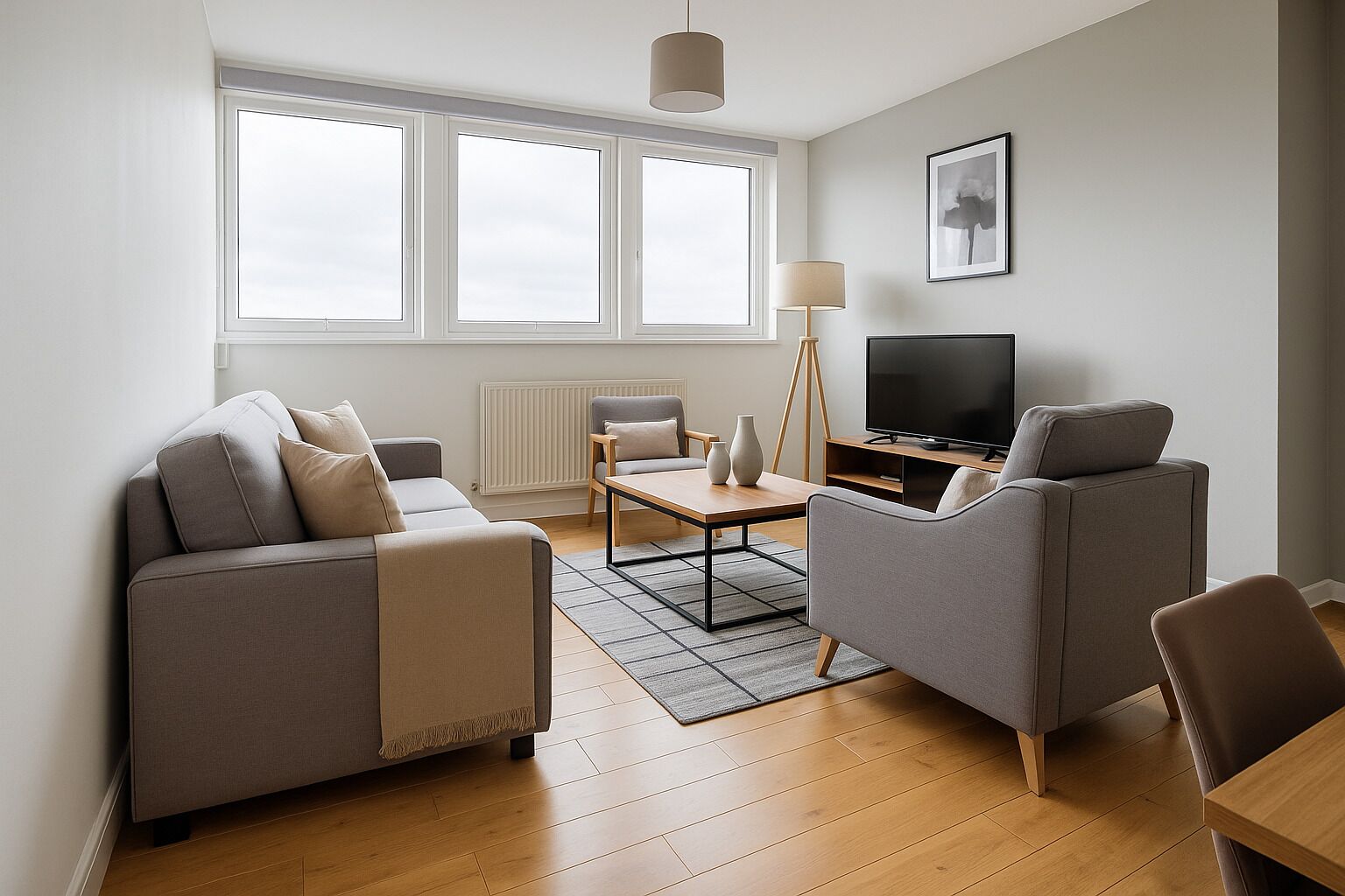 Apartment | Living area | 37-inch Smart TV with cable channels, Netflix, streaming services