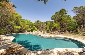 Pool - Cozy Tiny Nook in the Austin Hill Country-With Pool, HotTub, Firepit & animals! (Austin)