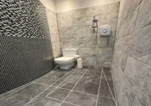 Ducha, secador de pelo, toallas