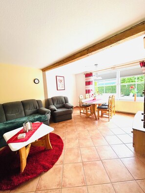 Living area - Ferienhof Eckhoff apartment no. 4 with south-facing terrace (Fehmarn)