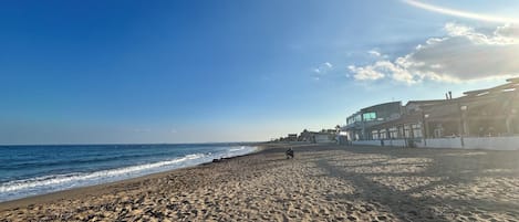On the beach, beach towels