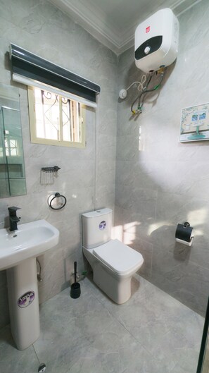 Towels, soap, toilet paper