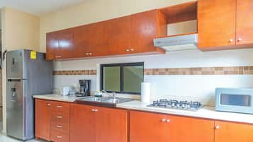 Departamento Deluxe, patio, vista al jardín | Cocina privada