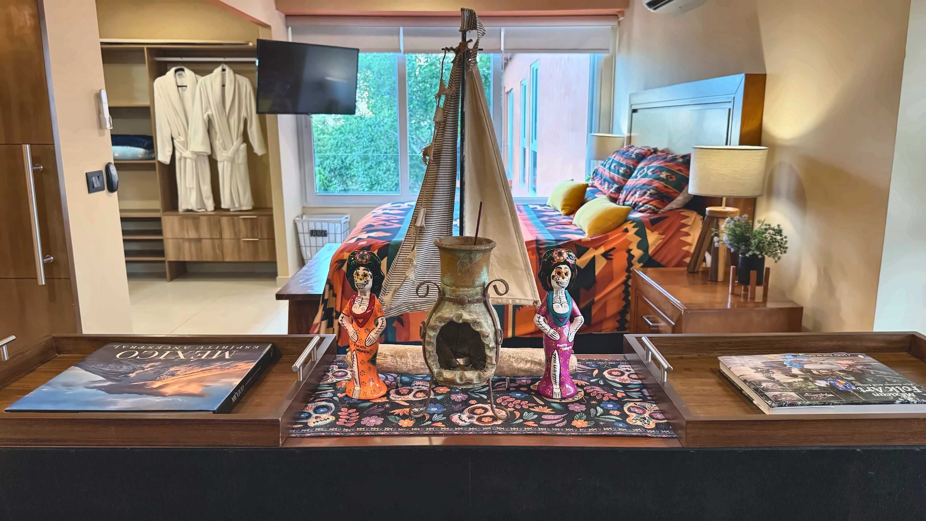 1 bedroom, desk, iron/ironing board, travel crib