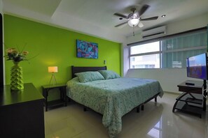Deluxe Apartment, Patio | 3 bedrooms, blackout drapes, iron/ironing board, free WiFi - Spacious Condo with Gym & Pool Cancun (Cancun)