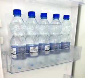 Suihku, ilmaiset hygieniatuotteet, hiustenkuivaaja, tohvelit