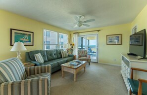 Televisie, een dvd-speler en boeken