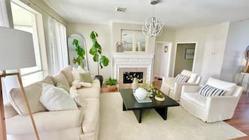 Smart TV, fireplace, printers