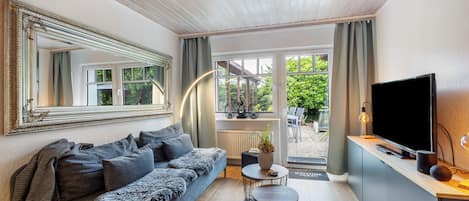 TV, DVD player, stereo