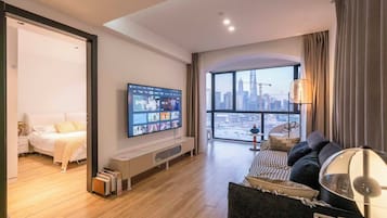 Comfort-lejlighed - 2 soveværelser - køkken - byudsigt | Stue