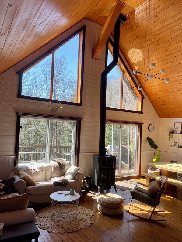 Smart TV, fireplace - Chalet with access to two lakes in the heart of nature (Entrelacs)