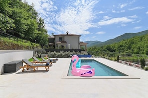 Outdoor pool, a heated pool - New luxury home with private heated pool, billiards, and lots of entertainment (Veprinac)