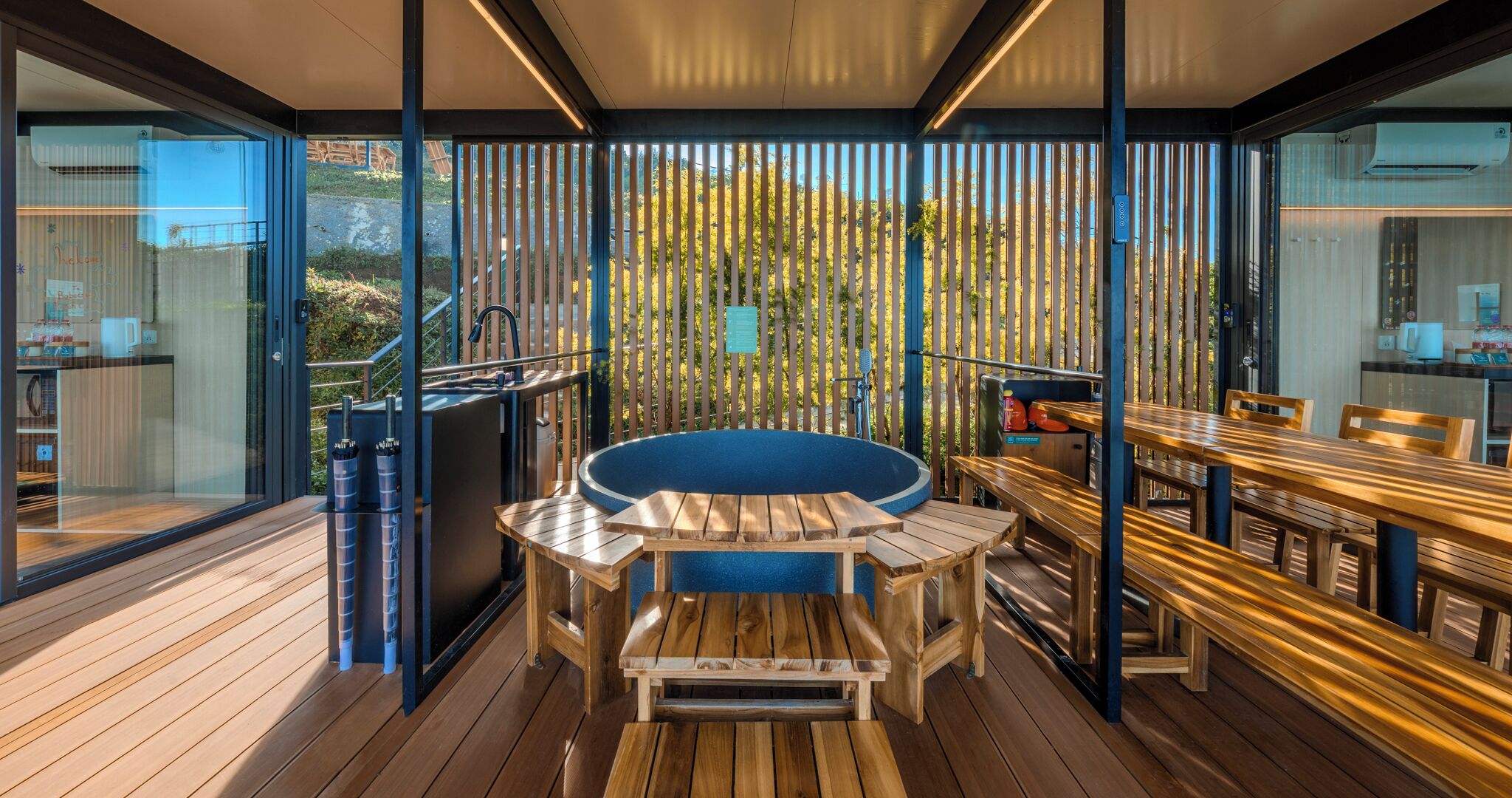 Cabane, 2 chambres, balcon | Terrasse/Patio