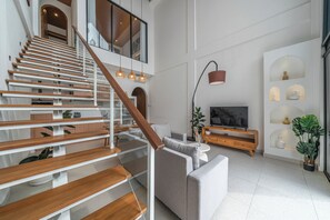 Classic Villa, 2 Bedrooms, Pool View | Living area | Flat-screen TV - Villa Mogu (Canggu)