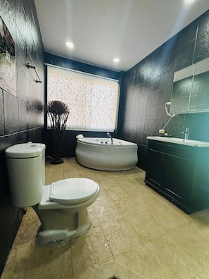 Dusche, Whirlpool, Haartrockner, Bidet