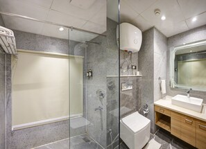 Shower, slippers, towels, soap - Hotel 91 Huda Premier (Gurugram)