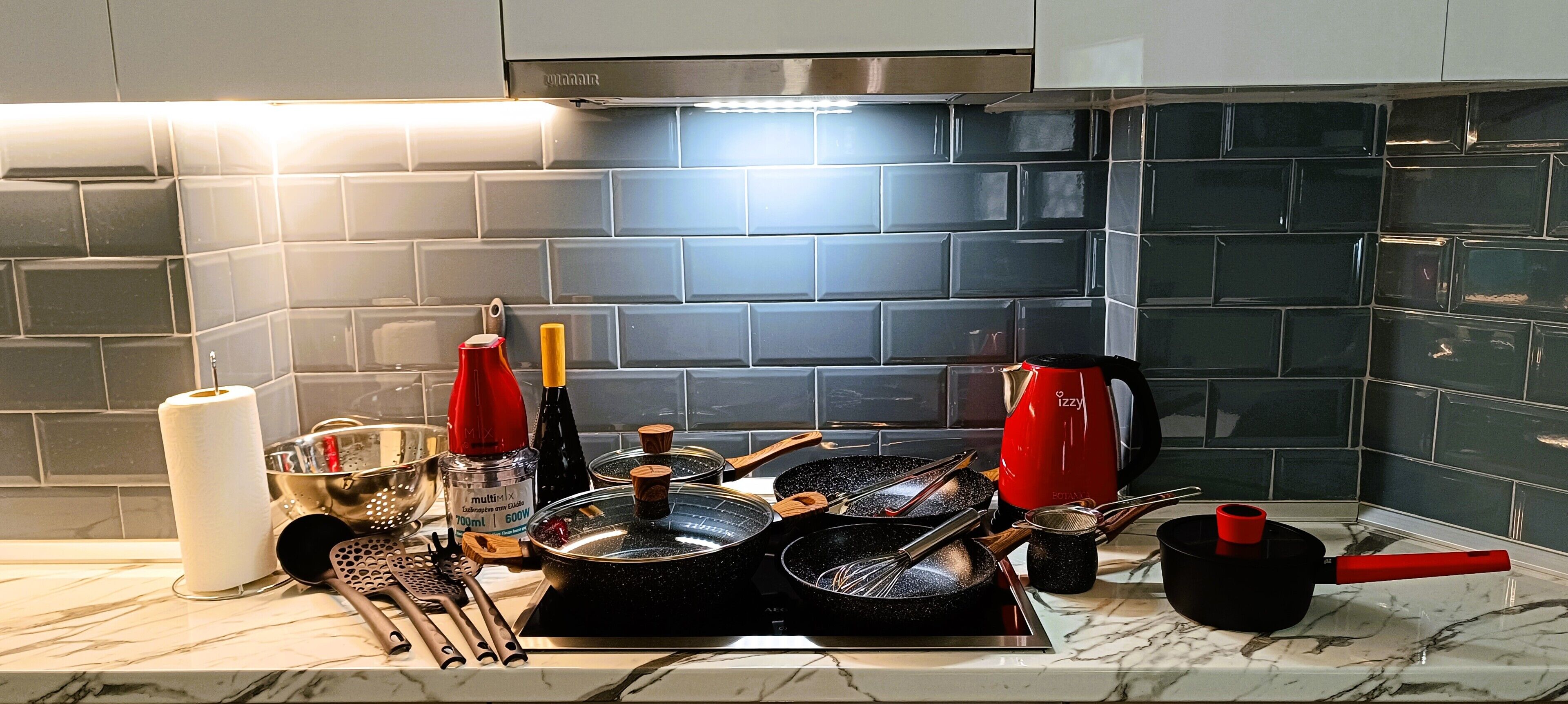 Full-sized fridge, microwave, oven, stovetop