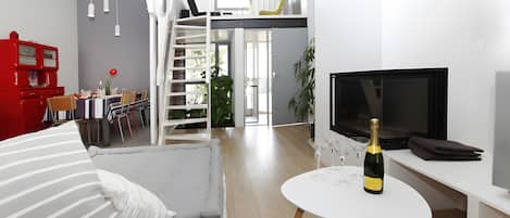 TV, fireplace, DVD player