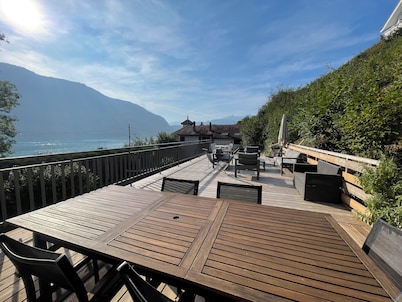 Rare lakefront property for rent with private beach