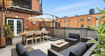 Sleeps 10, 3bed/3bath + outdoor space + subway