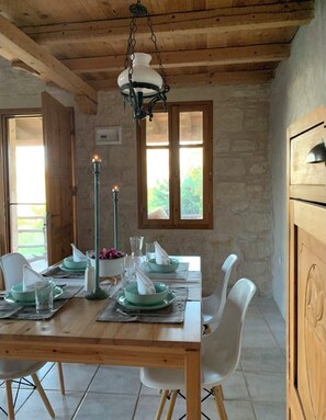 Dining - Pervola villa eco-house with the a breath taking view! (gazion)
