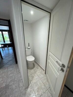 Shower, hair dryer, towels - Idyllic getaway StudioBas de Villa:garden and private pool near the coast (pierrefeu du var)